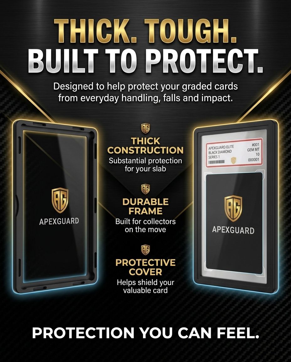 ApexGuard Magnetic Aluminum Matte Black Slab Protector for PSA Graded Cards