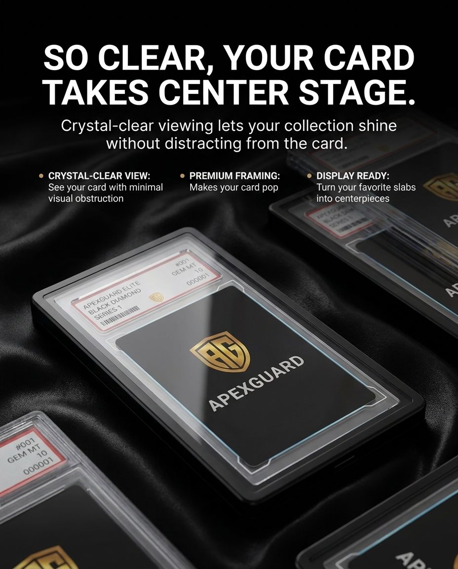 ApexGuard Magnetic Aluminum Matte Black Slab Protector for PSA Graded Cards