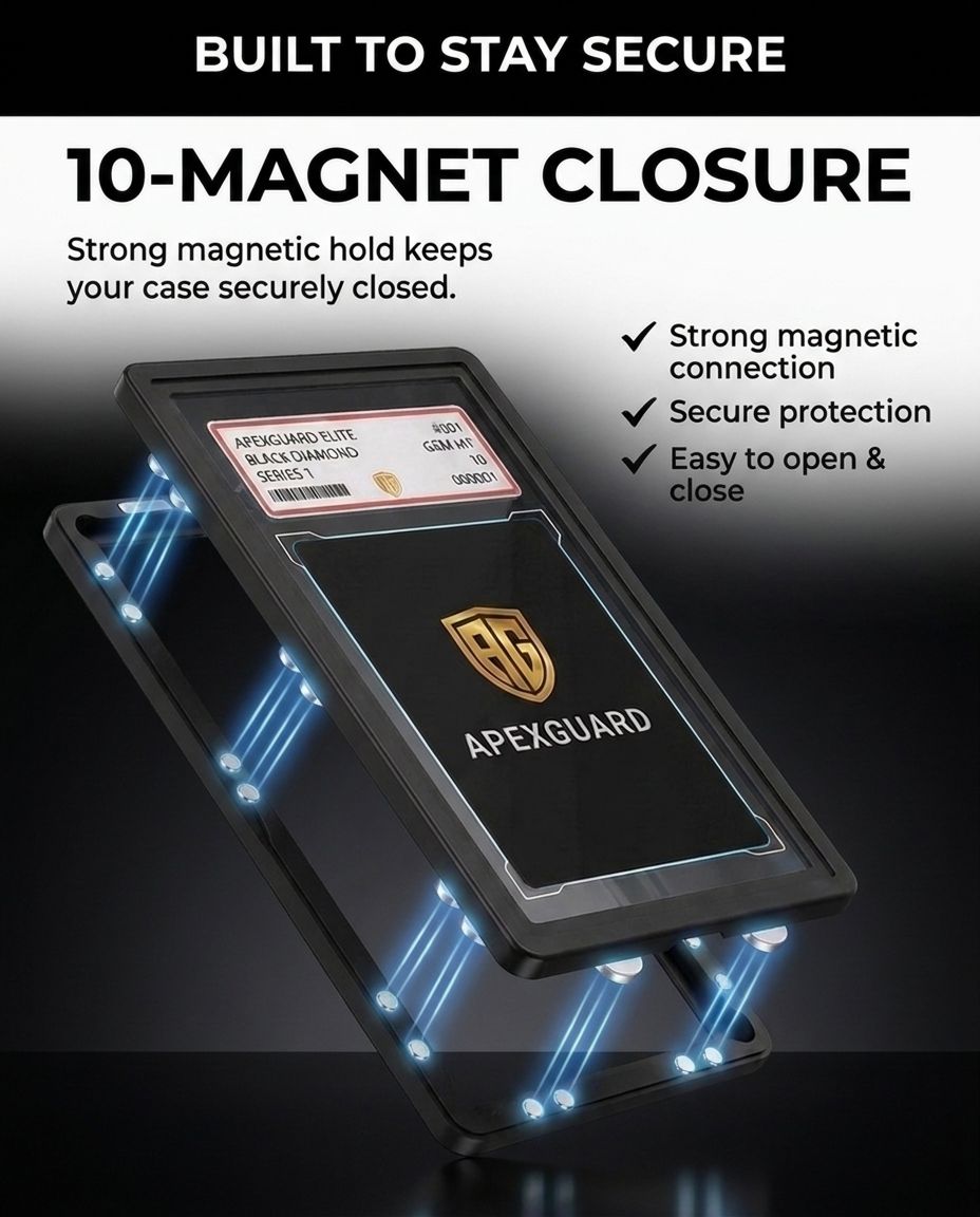 ApexGuard Magnetic Aluminum Matte Black Slab Protector for PSA Graded Cards